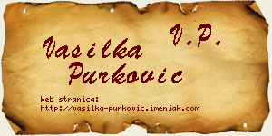 Vasilka Purković vizit kartica